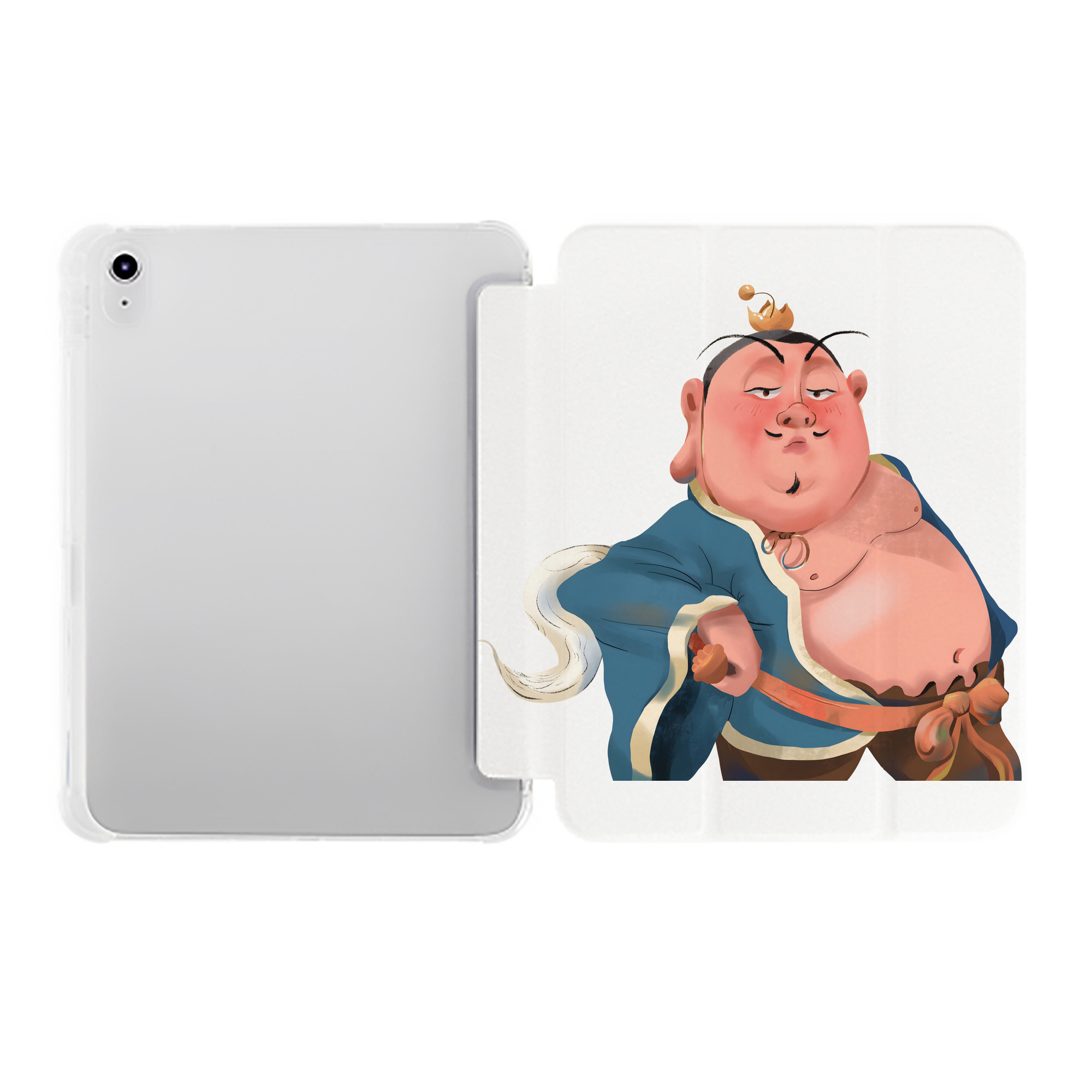 （画像用） Ne Zha 2 ナタ 魔童の大暴れ IPad ケース ペン収納付き 三つ折りスタンド PUレザー×シリコン 対応機種9.5/10.5/10.9インチ